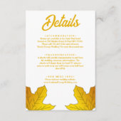 Elegante Rustikale Gold-Blätter fallen blutige Hoc Begleitkarte (Vorderseite)