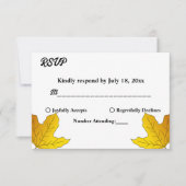 Elegante Rustikale Gold-Blätter fallen blutige Hoc RSVP Karte (Vorderseite)