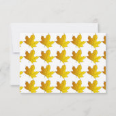 Elegante Rustikale Gold-Blätter fallen blutige Hoc RSVP Karte (Rückseite)