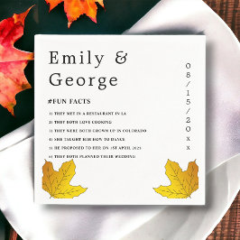 Elegante Rustikale Gold-Blätter fallen blutige Hoc Serviette