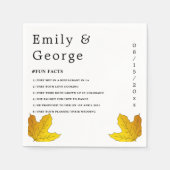 Elegante Rustikale Gold-Blätter fallen blutige Hoc Serviette (Vorderseite)