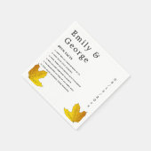 Elegante Rustikale Gold-Blätter fallen blutige Hoc Serviette (Ecke)