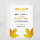 Elegante Rustikale Gold Blätter fallen unter die B Einladung (Vorderseite)