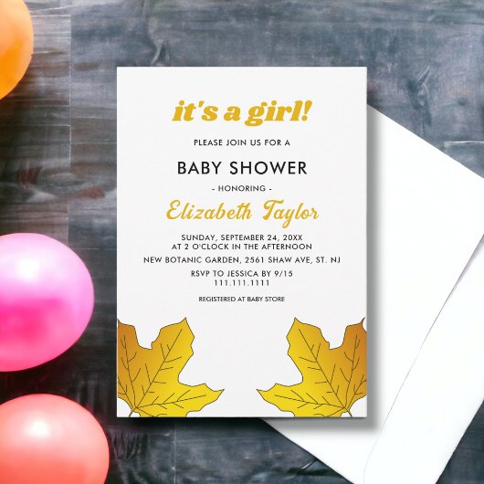 Elegante Rustikale Gold Blätter fallen unter die B Einladung