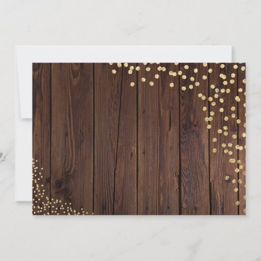 Elegante Rustikale GoldglitterErntedankend Einladu Einladung (Rückseite)