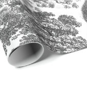 Elegante Rustikale, graue Waldtiere Toile Geschenkpapier (Rolleneckpunkt)