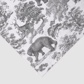 Elegante Rustikale, graue Waldtiere Toile Seidenpapier (Detail)