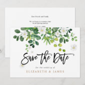 Elegante rustikale Grün-Hochzeit - Save The Date (Vorne/Hinten)
