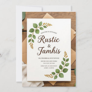 Elegante Rustikale Grüne Einladung zur Hochzeit