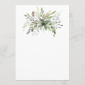 Elegante Rustikale Grünpflanzen Hochzeit Einladung (Rückseite)