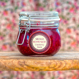 Elegante Rustikale, hausgemachte Cranberry Sauce Etiketten