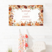 Elegante Rustikale Herbst-Herbst-Blumenhochzeit Banner (Insitu)