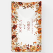 Elegante Rustikale Herbst-Herbst-Blumenhochzeit Banner (Vertikal)