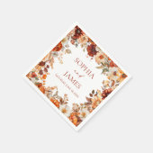 Elegante Rustikale Herbst-Herbst-Blumenhochzeit Serviette (Ecke)