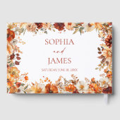Elegante Rustikale Herbst-Hochzeit mit Blumen Gästebuch (Rückseite)