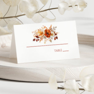 Elegante Rustikale Herbst-Hochzeit mit Blumen Platzkarte