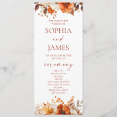 Elegante Rustikale Herbst-Hochzeit mit Blumen Programm (Vorderseite)