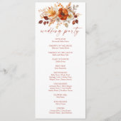 Elegante Rustikale Herbst-Hochzeit mit Blumen Programm (Rückseite)