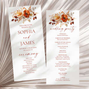 Elegante Rustikale Herbst-Hochzeit mit Blumen Programm