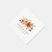 Elegante Rustikale Herbst-Hochzeit mit Blumen Serviette (Ecke)