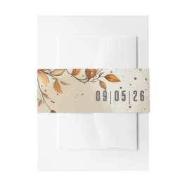 Elegante rustikale Herbstblätter Hochzeit Einladungsbanderole