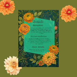 elegante rustikale Herbstblütenhochzeit Begleitkarte