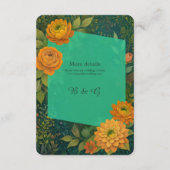 elegante rustikale Herbstblütenhochzeit Begleitkarte (Rückseite)