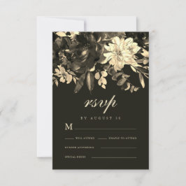 Elegante Rustikale Herbstblütenhochzeit RSVP Karte