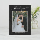 Elegante rustikale Herbsthochzeit-Blume Dankeskarte (Stehend Vorderseite)