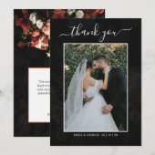 Elegante rustikale Herbsthochzeit-Blume Dankeskarte (Vorne/Hinten)