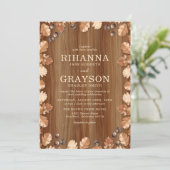 Elegante Rustikale Herbsthochzeit Einladung (Stehend Vorderseite)