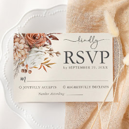 Elegante Rustikale Herbsthochzeit RSVP-Karte RSVP Karte