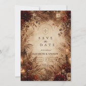Elegante rustikale Herbsthochzeit Save The Date (Vorderseite)