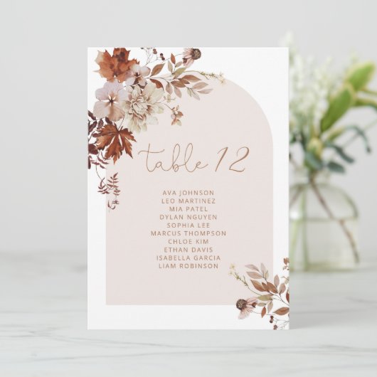 Elegante Rustikale Herbstkarten Einladung (Stehend Vorderseite)