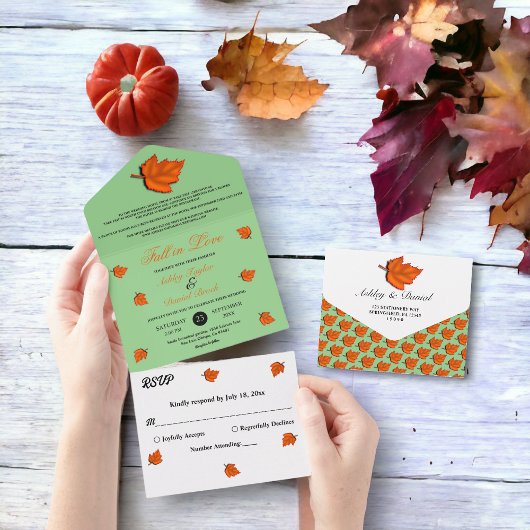 Elegante rustikale Herbstlage hinterlässt die Hoch All In One Einladung