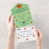 Elegante rustikale Herbstlage hinterlässt die Hoch All In One Einladung (Abreißen)