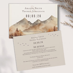 Elegante rustikale Herbstlandschaft Hochzeit Begleitkarte