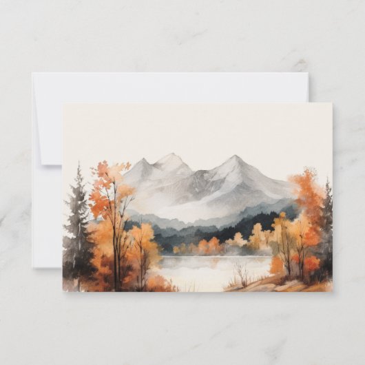 Elegante rustikale Herbstlandschaft mit Textur RSVP Karte (Rückseite)