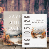 Elegante rustikale Herbstlandschaft Save The Date