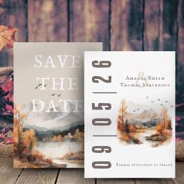 Elegante rustikale Herbstlandschaft Save The Date