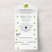 Elegante rustikale Herbstlaub Herbstblütenhochzeit All In One Einladung (Innen Boden)