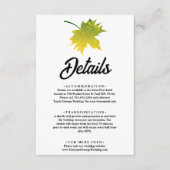 Elegante rustikale Herbstlaub Herbstblütenhochzeit Begleitkarte (Vorderseite)