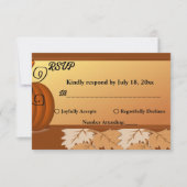 Elegante rustikale Herbstlaub Herbstblütenhochzeit RSVP Karte (Vorderseite)