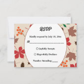 Elegante rustikale Herbstlaub Herbstblütenhochzeit RSVP Karte (Vorderseite)