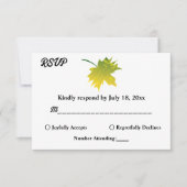 Elegante rustikale Herbstlaub Herbstblütenhochzeit RSVP Karte (Vorderseite)