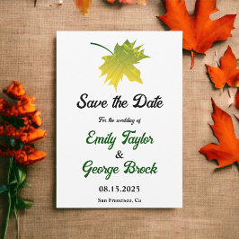 Elegante rustikale Herbstlaub Herbstblütenhochzeit Save The Date