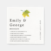 Elegante rustikale Herbstlaub Herbstblütenhochzeit Serviette (Vorderseite)