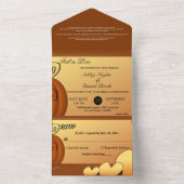 Elegante rustikale Herbstlaub Pumpkin Floral Weddi All In One Einladung (Innen Boden)