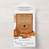 Elegante rustikale Herbstlaub Pumpkin Herbsthochze All In One Einladung (Innen Boden)