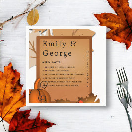 Elegante rustikale Herbstlaub Pumpkin Herbsthochze Serviette